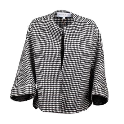 Michael Kors Collection Houndstooth Size Medium Open-Front Jacket