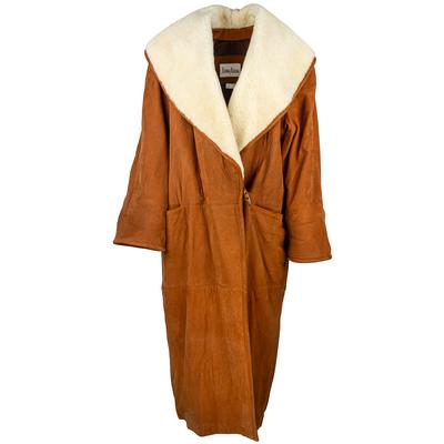 Neiman Marcus One Size Brown Leather Coat