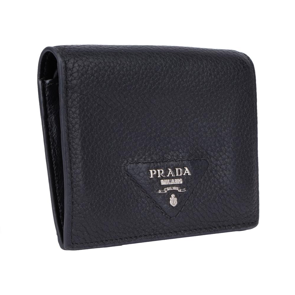 Prada Black Leather Bifold Wallet