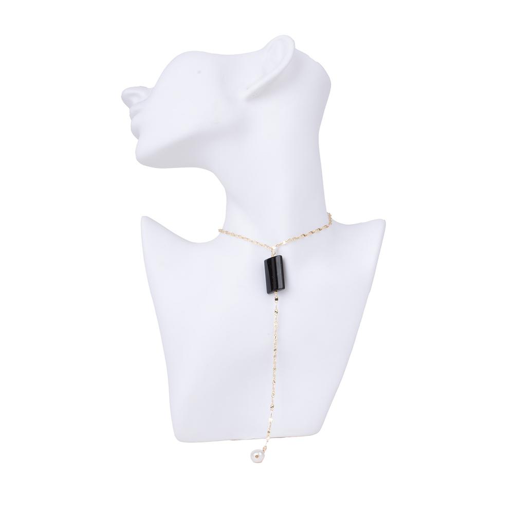 Black Onyx + Pearl Necklace