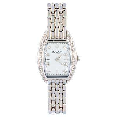 Bulova Silver Diamond Embellished Watch