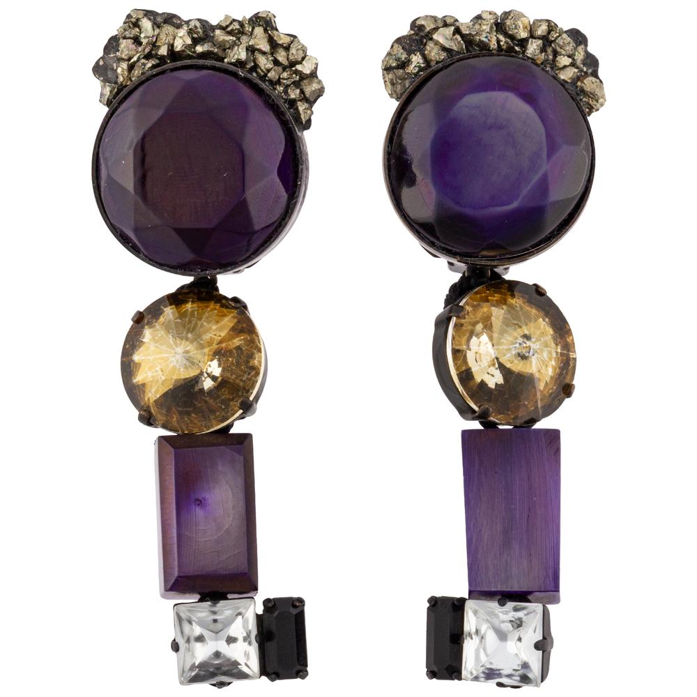 Marni Purple Clip- On Earrings