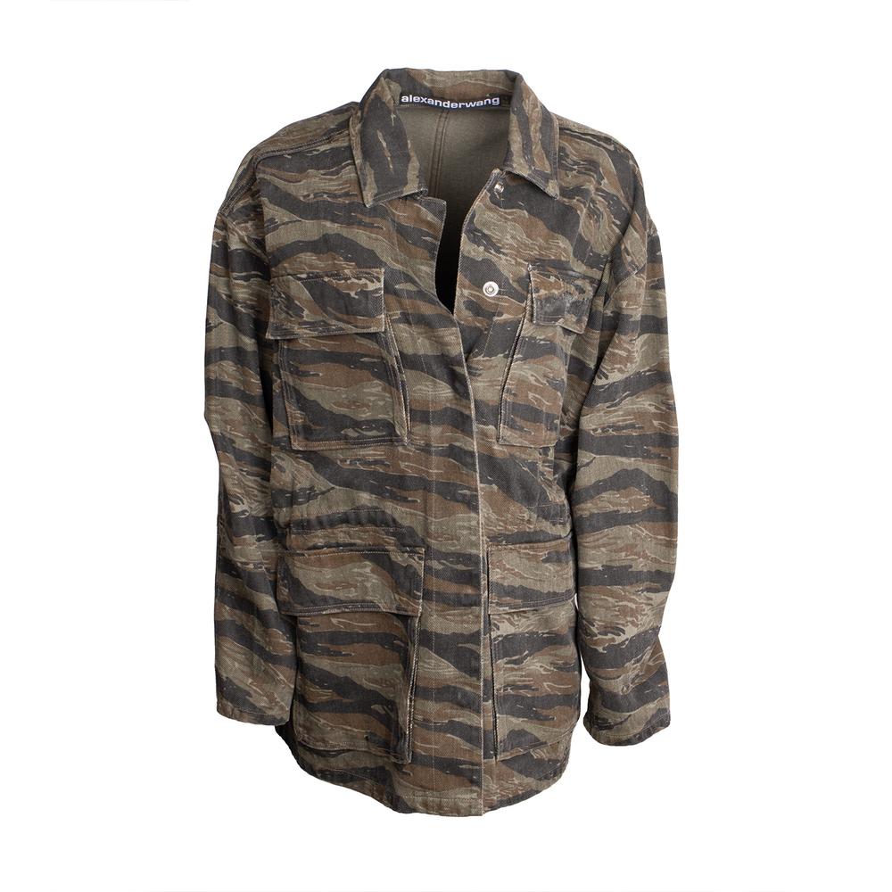 Alexander Wang Size Large Green Camo Jacket