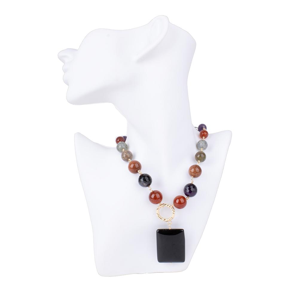 Cheyenne Onyx + Gem Necklace
