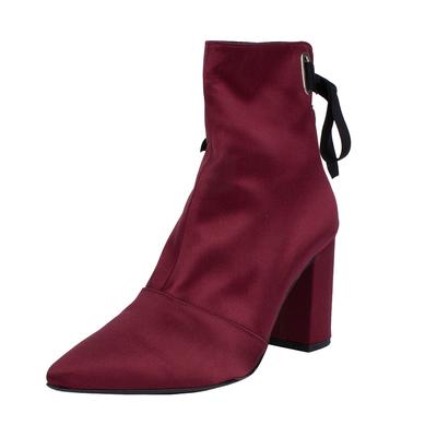 Robert Clergerie Size 38 Burgundy Satin Boots