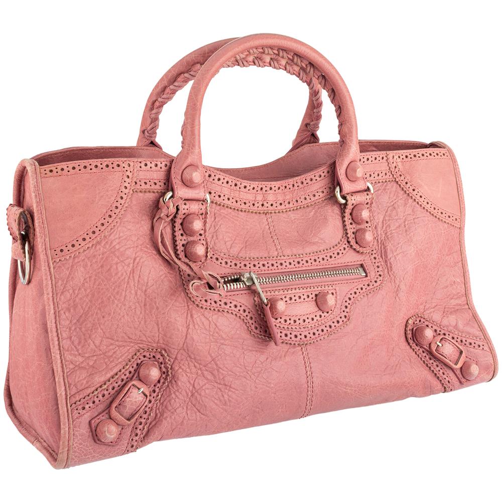 Balenciaga Pink Motocross Classic City Handbag