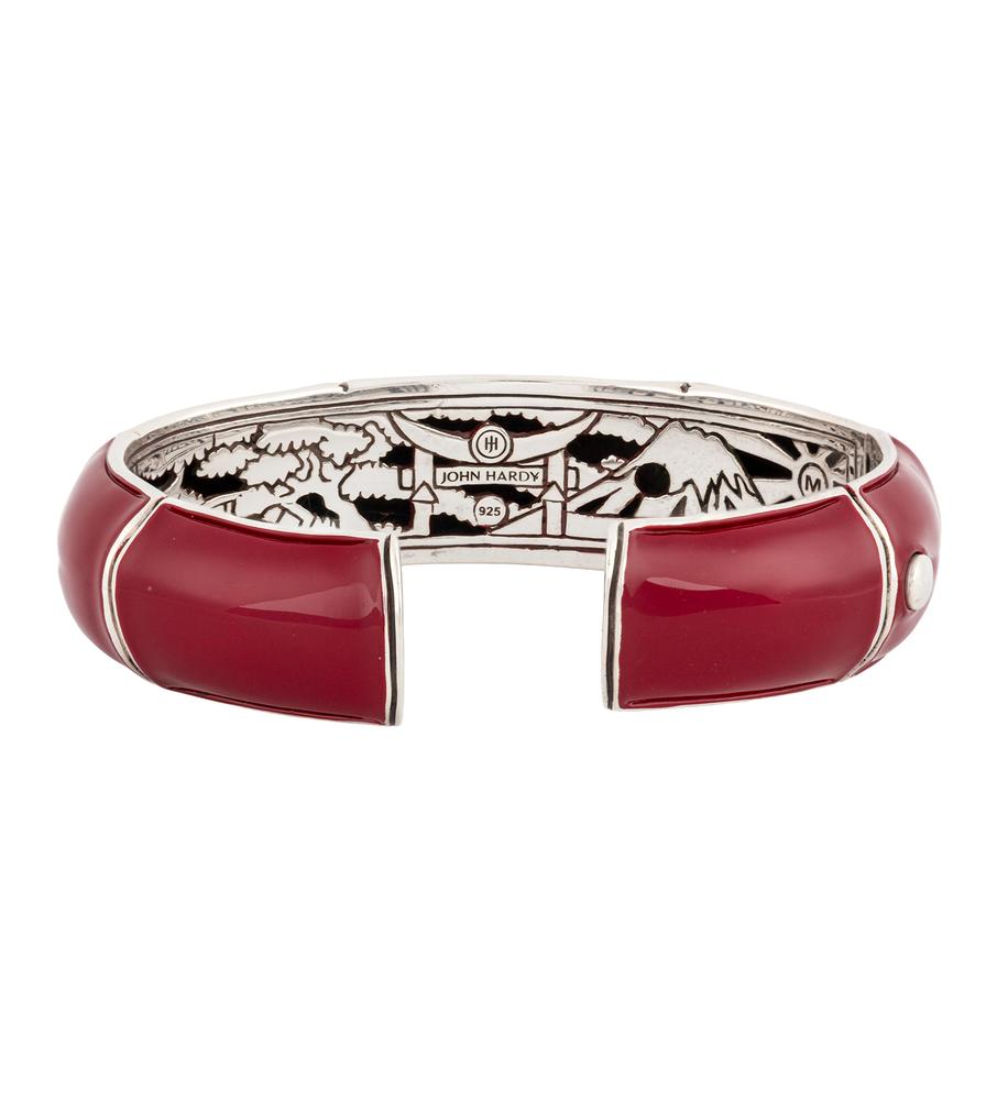 John Hardy Red Bamboo Sterling Silver Bracelet