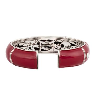 John Hardy Red Bamboo Sterling Silver Bracelet