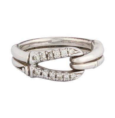 John Hardy Size 7 Sterling Silver Diamond Ring