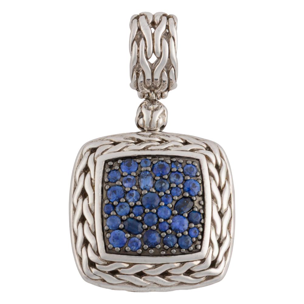 John Hardy Sterling Silver Blue Sapphire Pendant