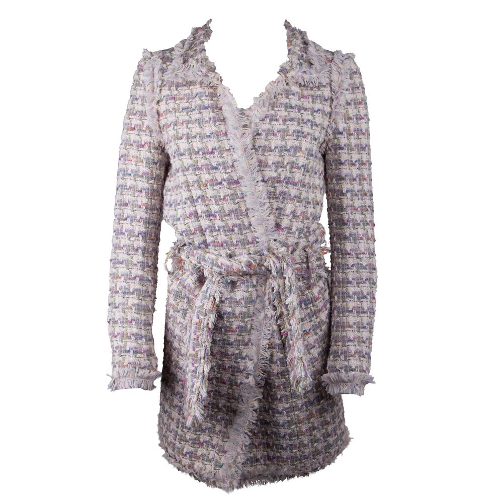 Chanel Size 36 Lilac Tweed Coat