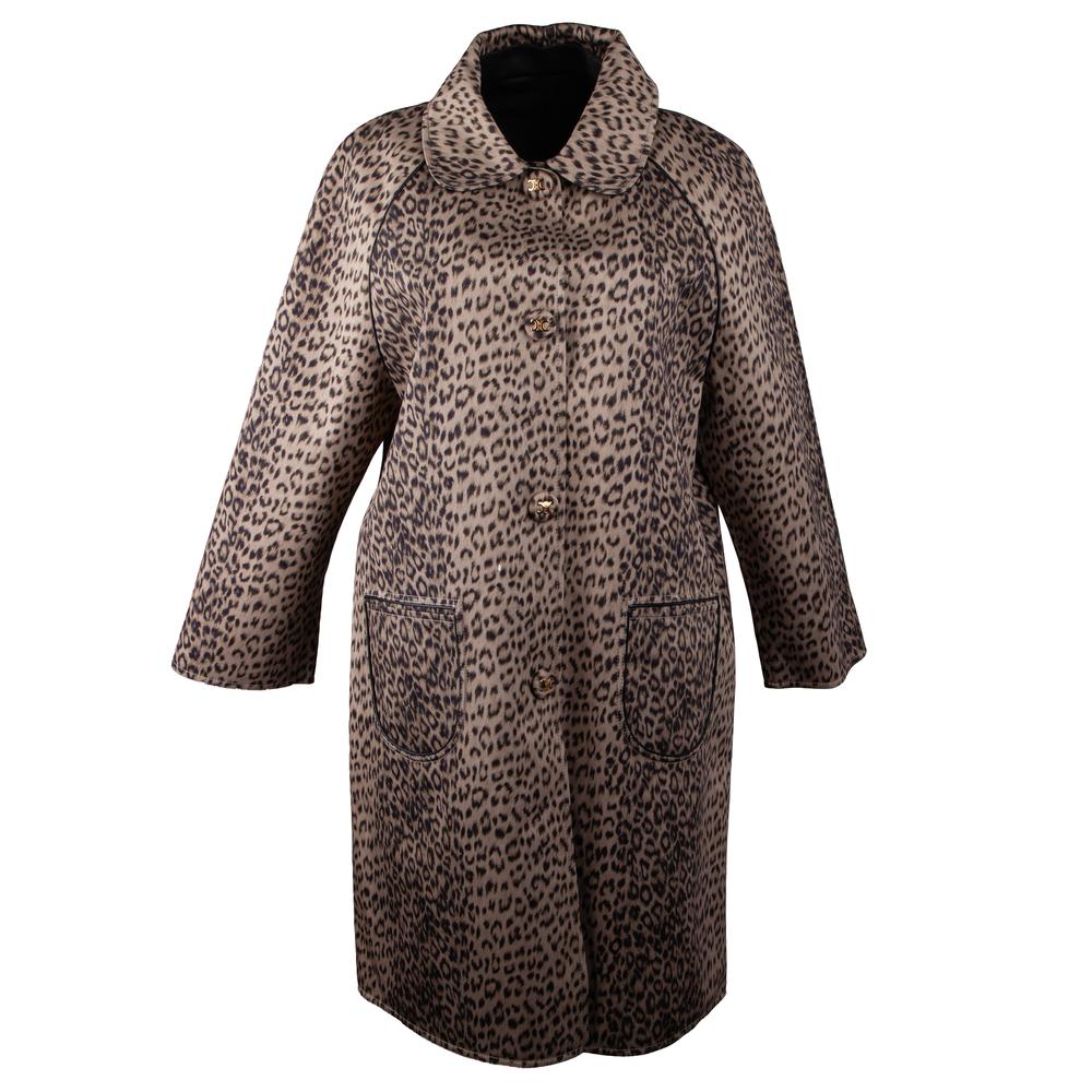 Celine Size 36 Leopard Print Long Coat
