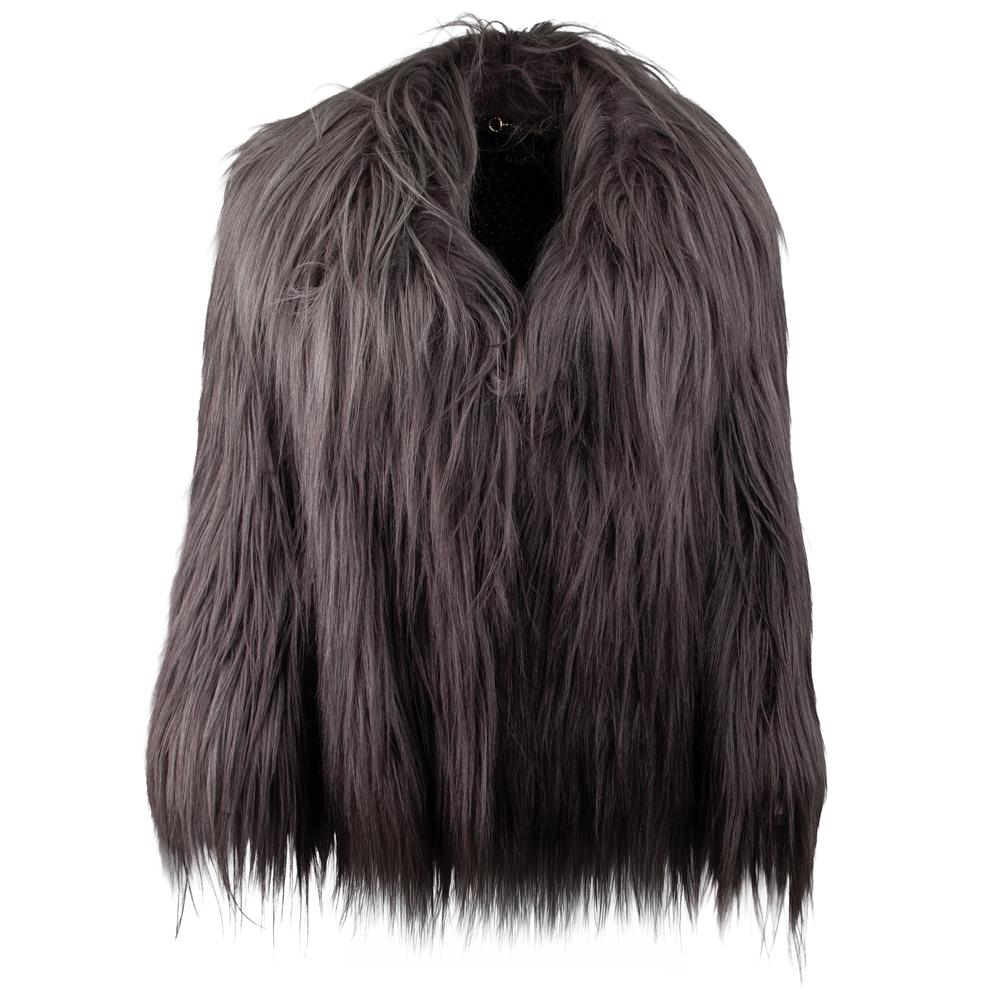 Gucci Size 42 Grey Fur Coat
