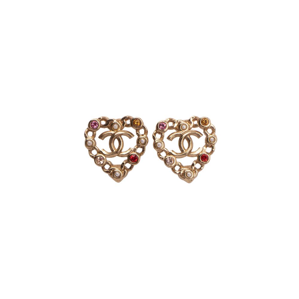 Chanel Gold Hearts Earrings