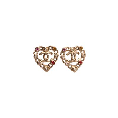 Chanel Gold Hearts Earrings 