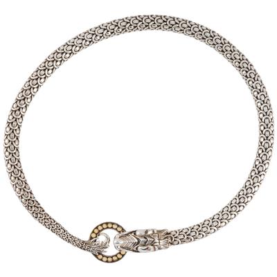 John Hardy Sterling Silver 18K Gold Naga Dragon Necklace