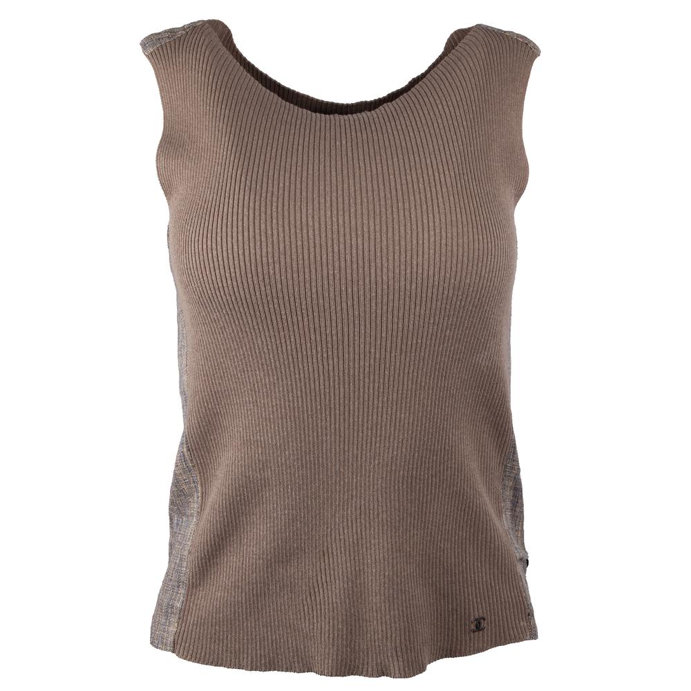 Chanel Size 38 Olive Green Sleevless Top