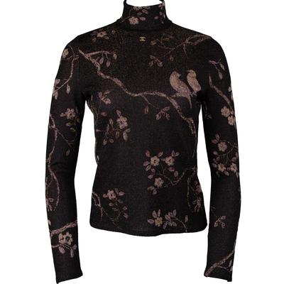 Chanel Size 38 Long Sleeved Turtle Neck Blouse