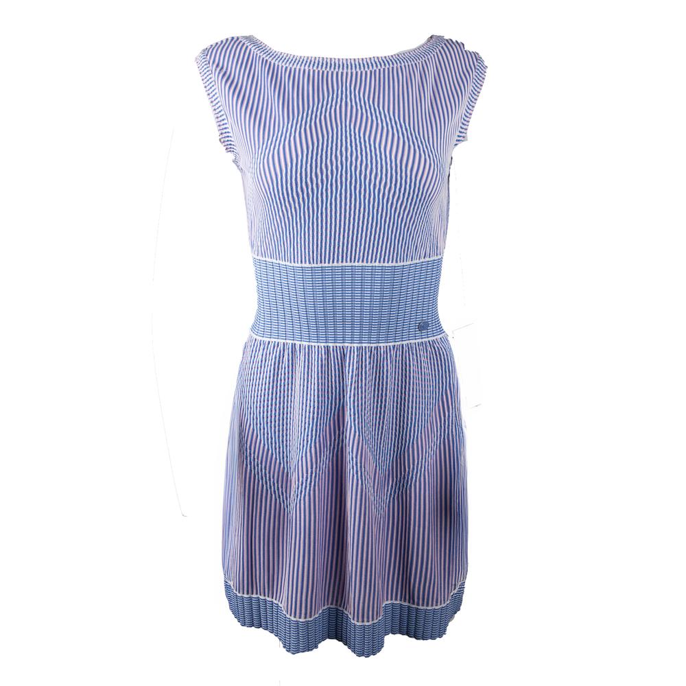 Chanel Size 34 Blue Striped Dress