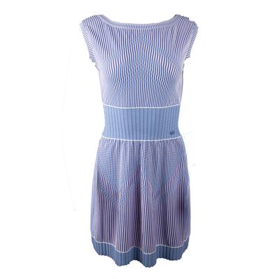 Chanel Size 34 Blue Striped Dress