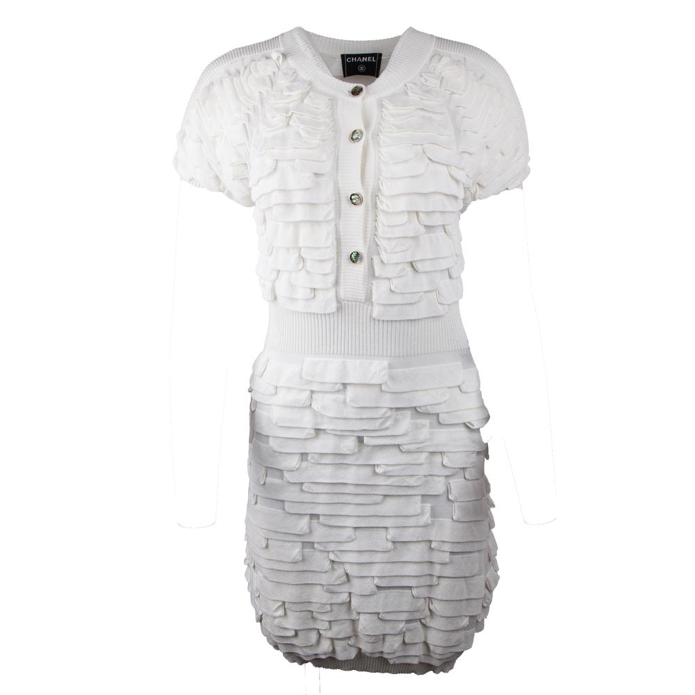 Chanel Size 34 White Button Down Dress