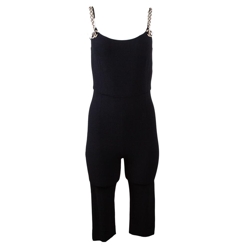 Chanel Size 36 Black Beaded Strap Jumpsuit