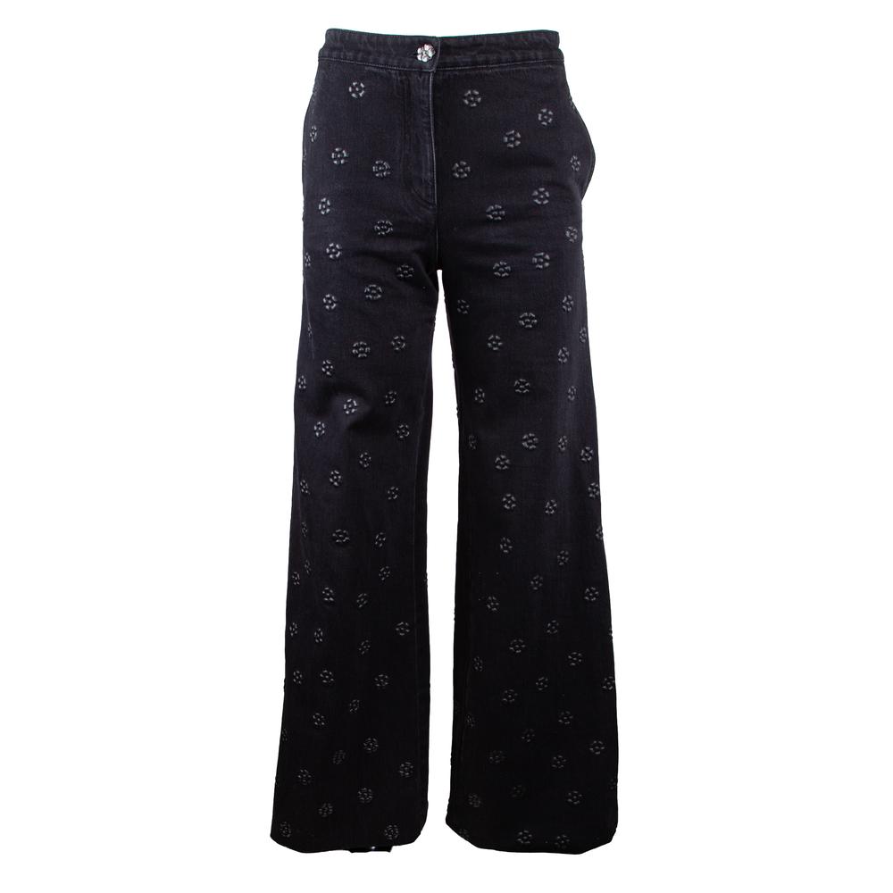 Chanel Size 36 Wide Leg Black Jeans