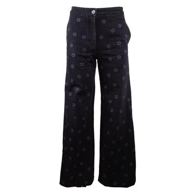 Chanel Size 36 Wide Leg Black Jeans