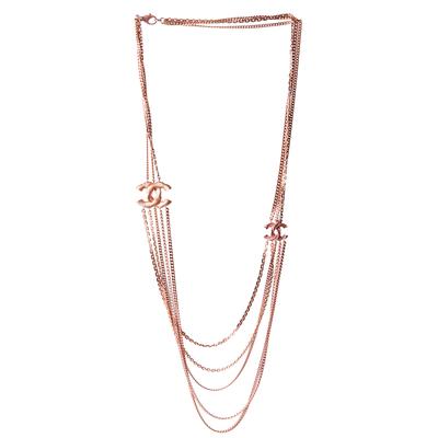 Chanel Rose Gold Multi-Strand Necklace