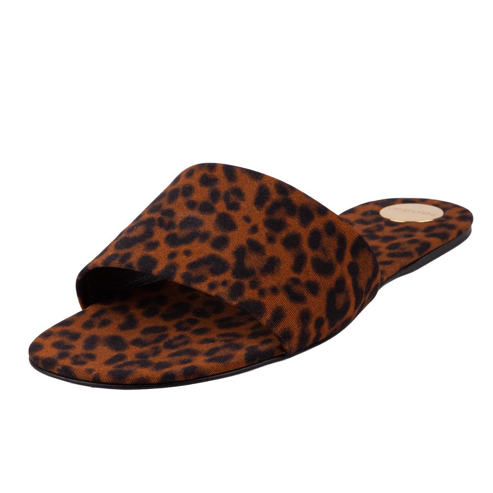 Saint Laurent Size 41 Leopard Print Sandals