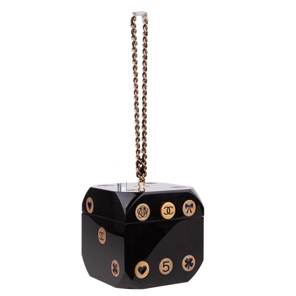 Chanel Black Dice Clutch/Wristlet