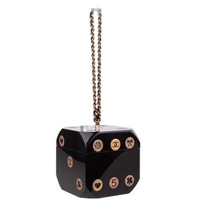 Chanel Black Dice Clutch/ Wristlet