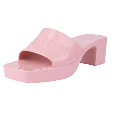 Gucci Size 36.5 Pink Rubber Slides