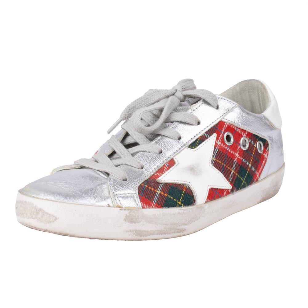 Golden Goose Size 35 Silver Leather Sneakers