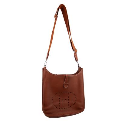 Hermes Brown Leather Crossbody Bag