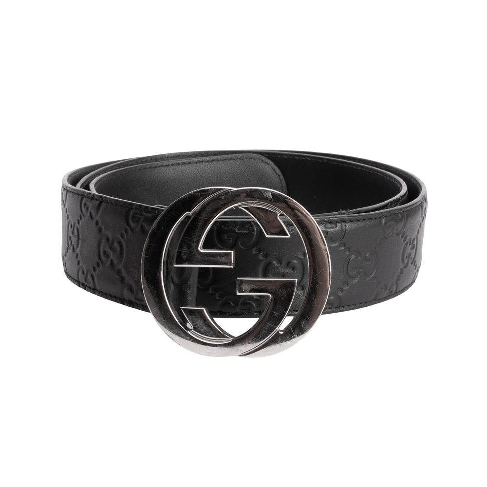 Gucci Silver Monogram Belt