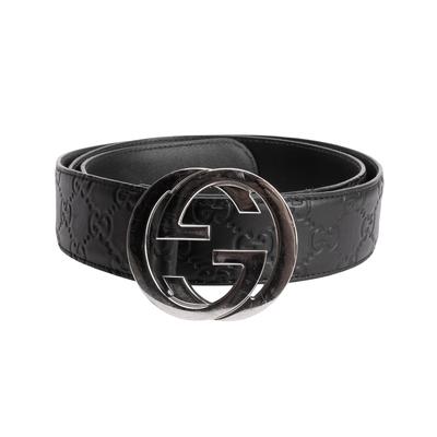 Gucci Silver Monogram Belt