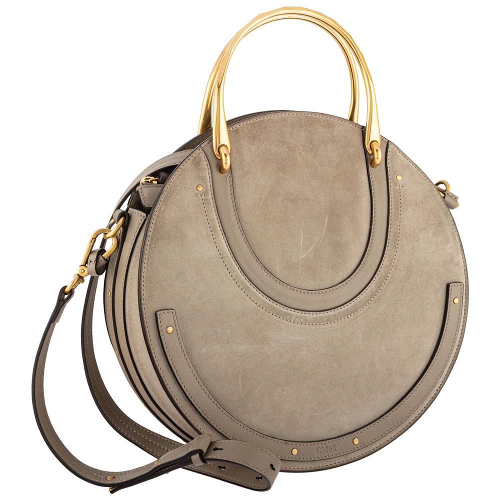 Chloe Grey Round Pixie Crossbody