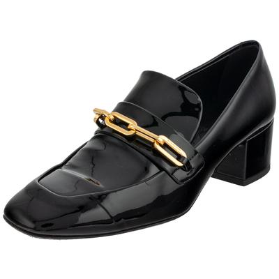 Burberry Size 38 Black Patent Loafers
