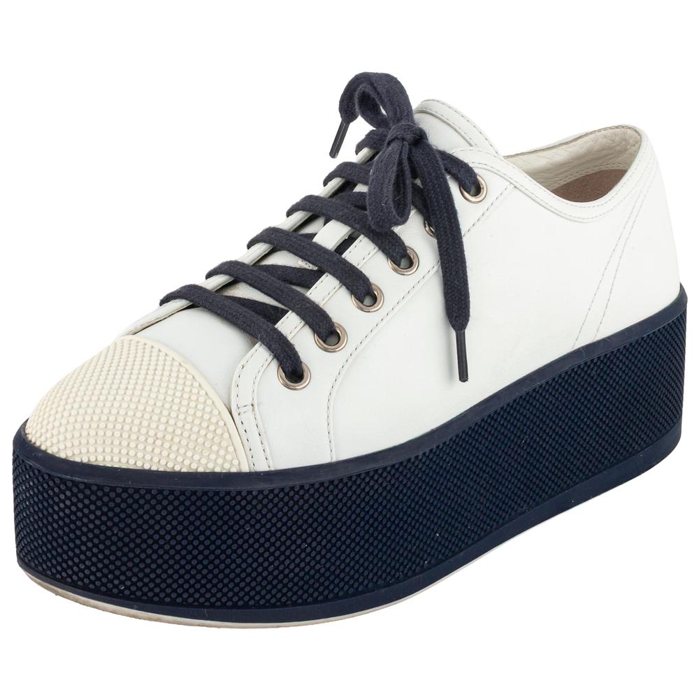 Prada Size 36.5 White Platform Sneakers