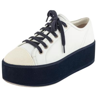Prada Size 36.5 White Platform Sneakers