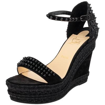 Christian Louboutin Size 42 Black Mad Monica Spiked Heels