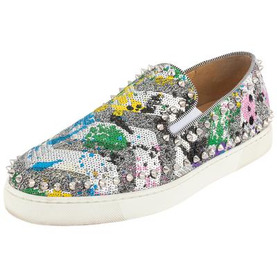Christian Louboutin Size 42 Multicolor Sequin Splash Spiked Shoes