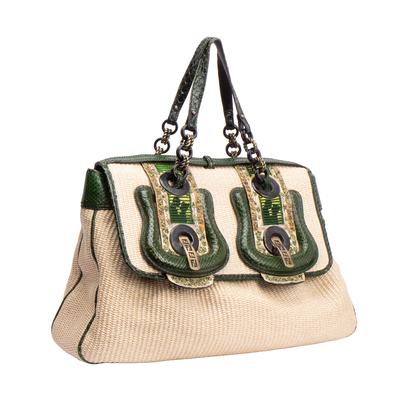 Fendi Off-White Raffia Tote