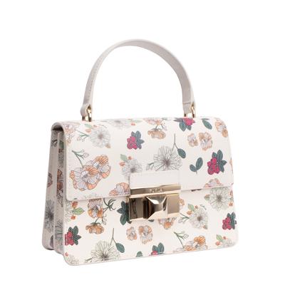 Furla White Floral Handbag