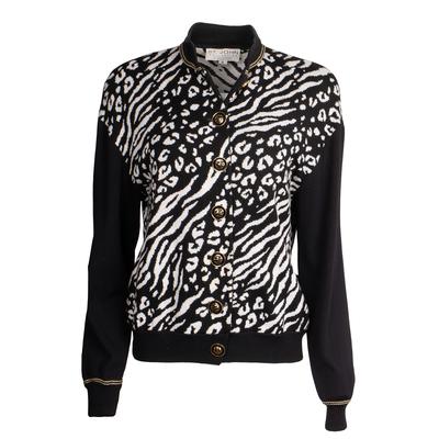 St. John Med Animal Print Knit Top