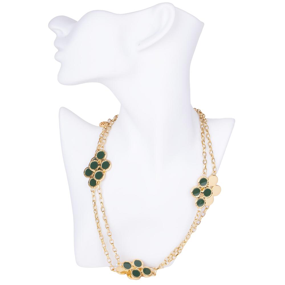 Tory Burch Gold Enamel Clover Rosary