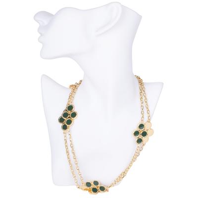 Tory Burch Gold Enamel Clover Rosary