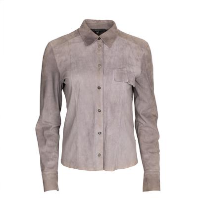Gucci Size 40 Grey Suede Blouse