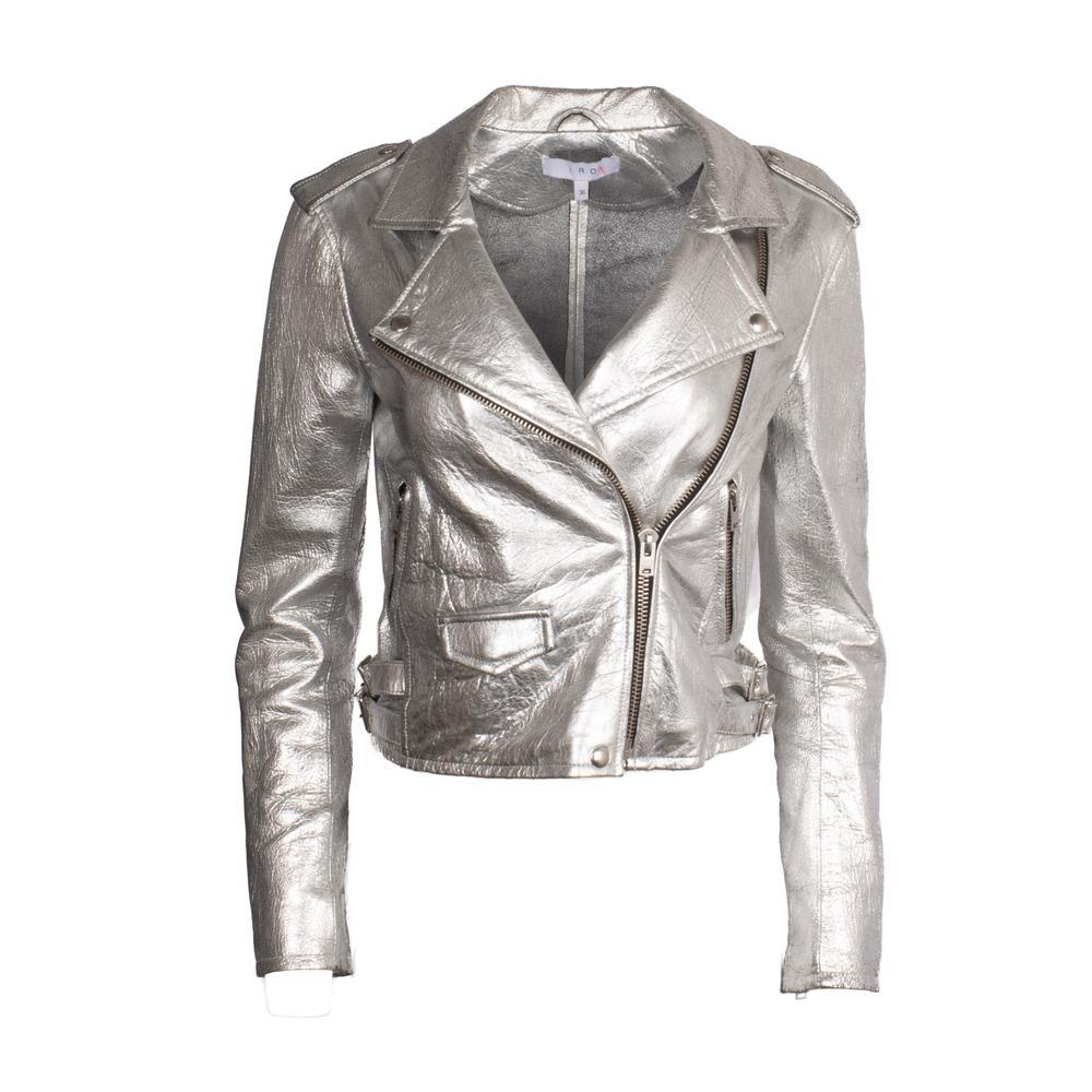 Iro Size 36 Silver Leather Jacket